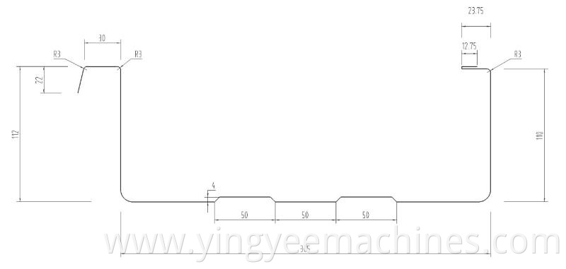 7.5Kw 305K-span roll forming machine by PLC control from Yingyee